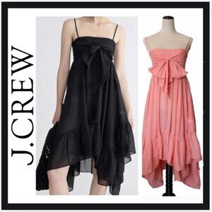 J. Crew Cotton Voile Bow Front Asymmetrical Beach Dress Swim Coverup